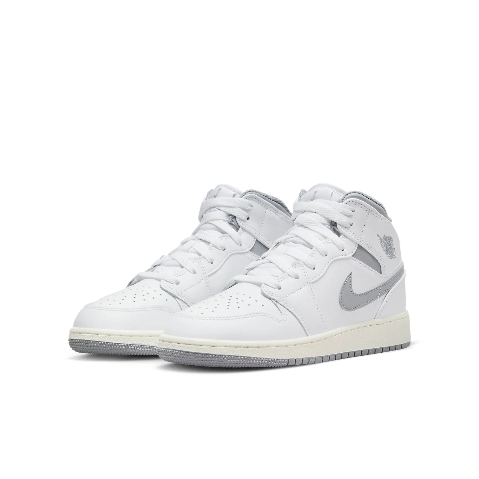 Alternative view of (GS) Air Jordan 1 Mid ‘Neutral Grey’ 554725-135