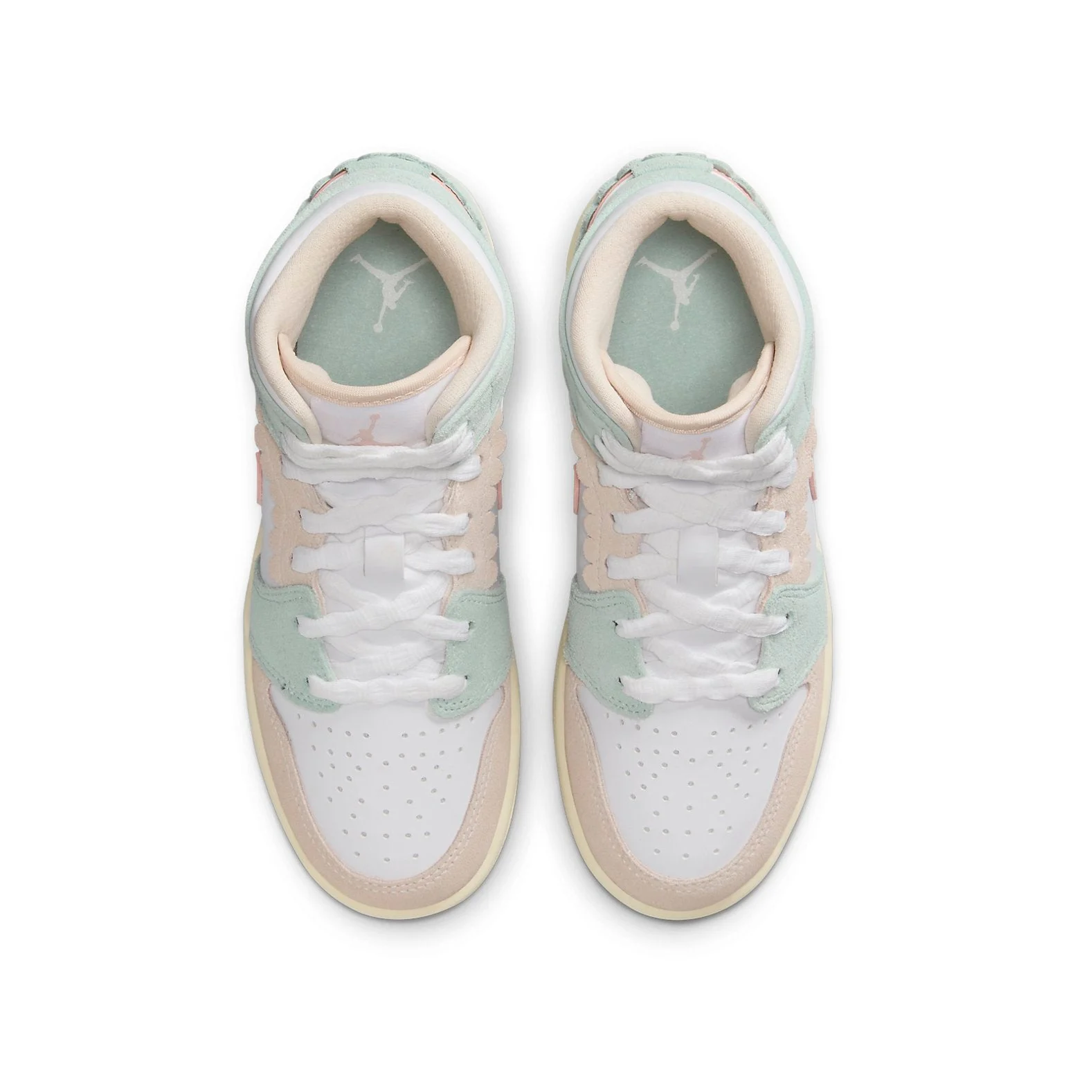 Alternative view of (GS) Air Jordan 1 Mid SE ‘Pink Oxford Jade Ice’ DZ5361-100