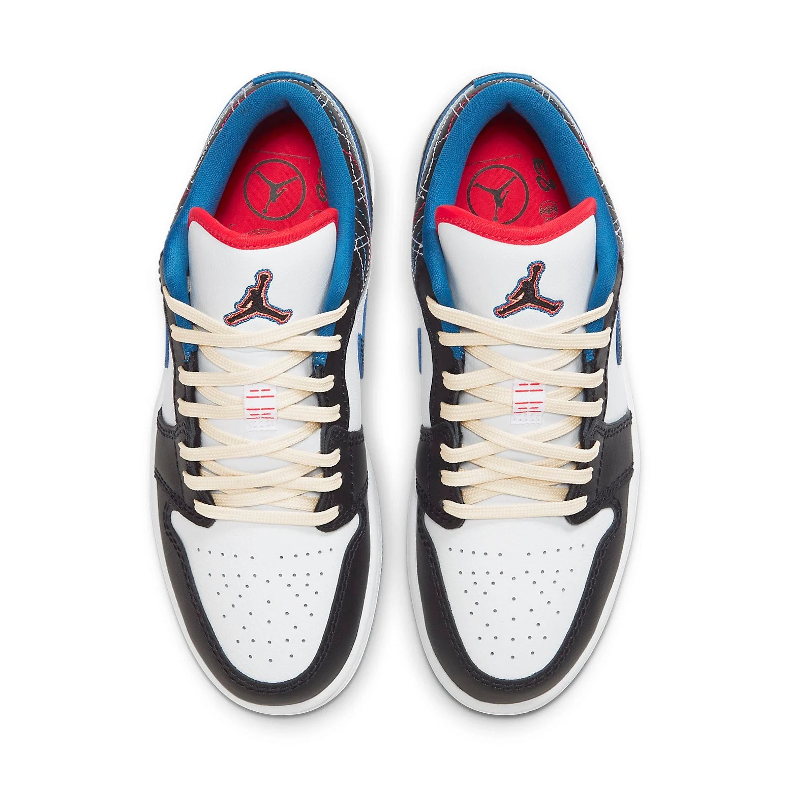 Alternative view of Air Jordan 1 Low ‘White Industrial Blue Siren Red’ FV3622-141