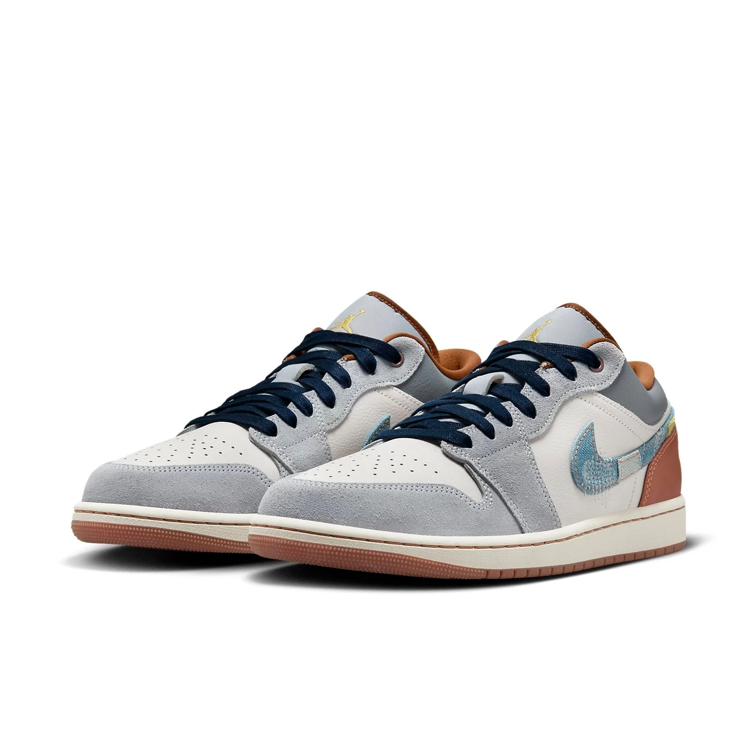 Alternative view of Air Jordan 1 Low SE ‘Phantom Repaired Denim Swoosh’ FZ5042-041