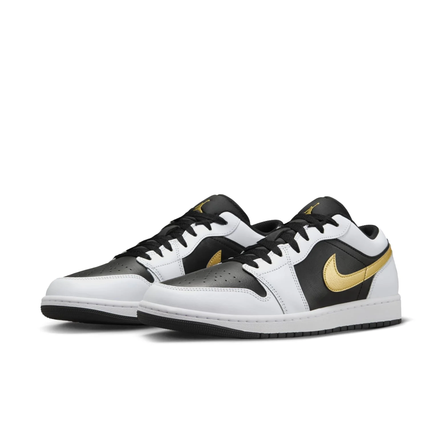 Air Jordan 1 Low ‘White Black Metallic Gold Swoosh’ 553558-172
