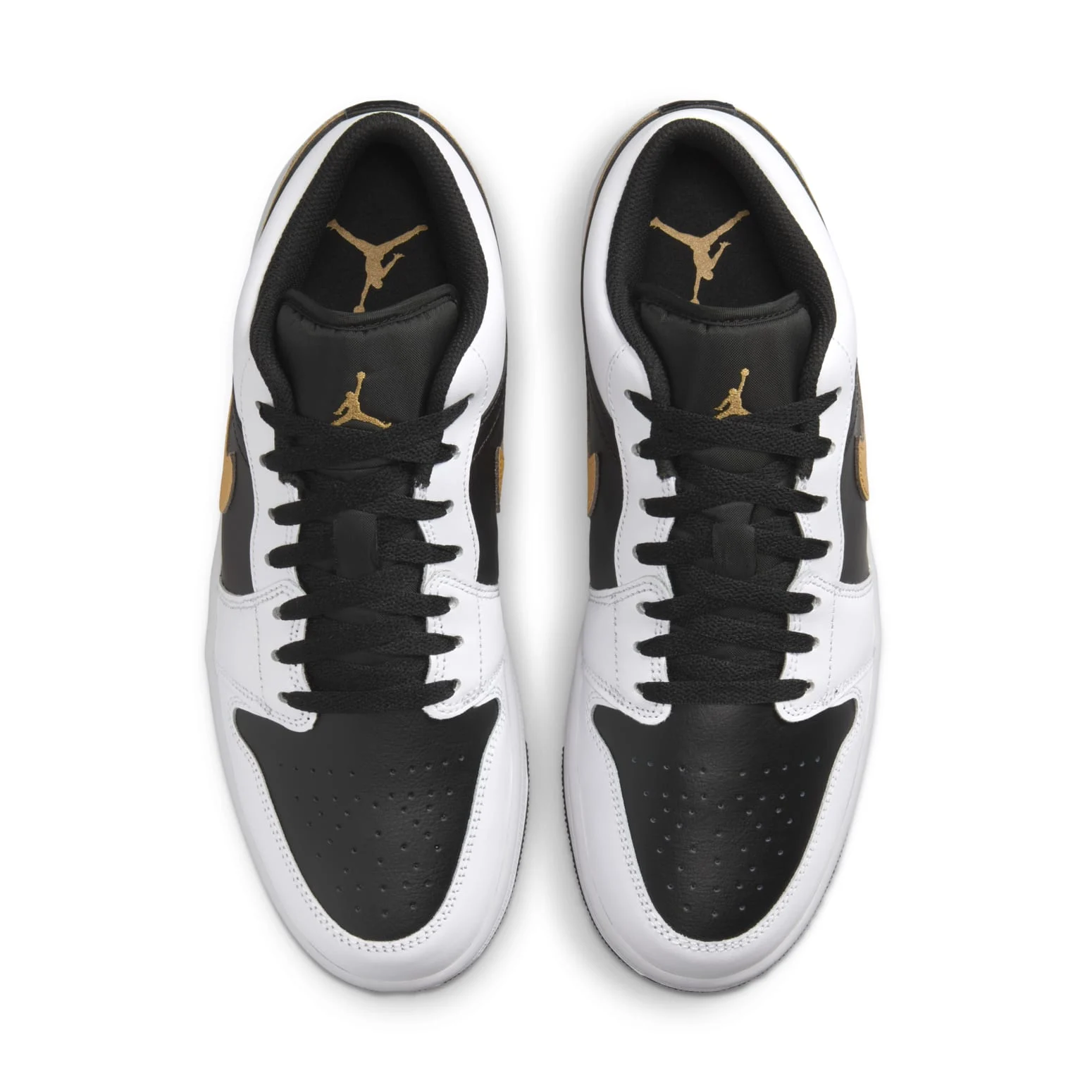 Alternative view of Air Jordan 1 Low ‘White Black Metallic Gold Swoosh’ 553558-172