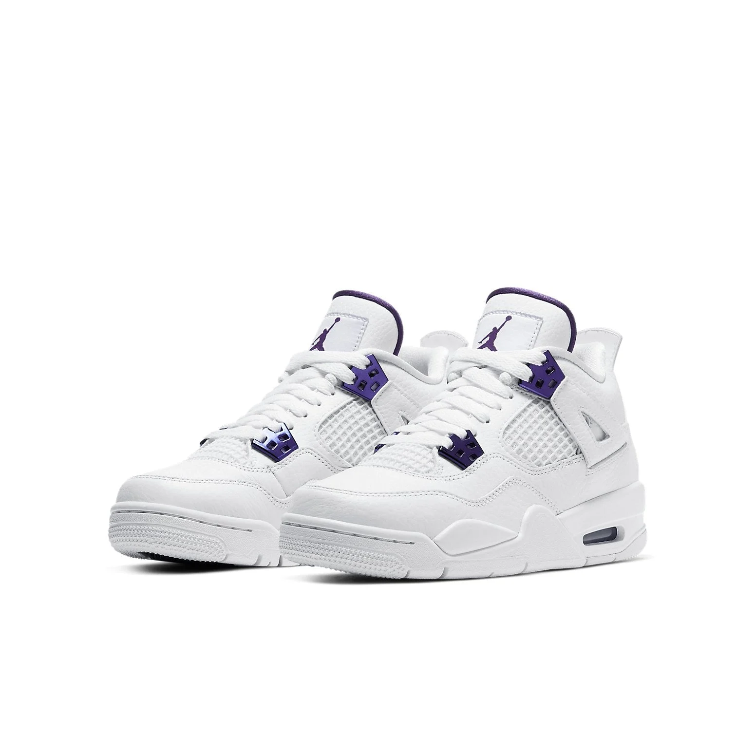 Alternative view of (GS) Air Jordan 4 Retro ‘Purple Metallic’ 408452-115