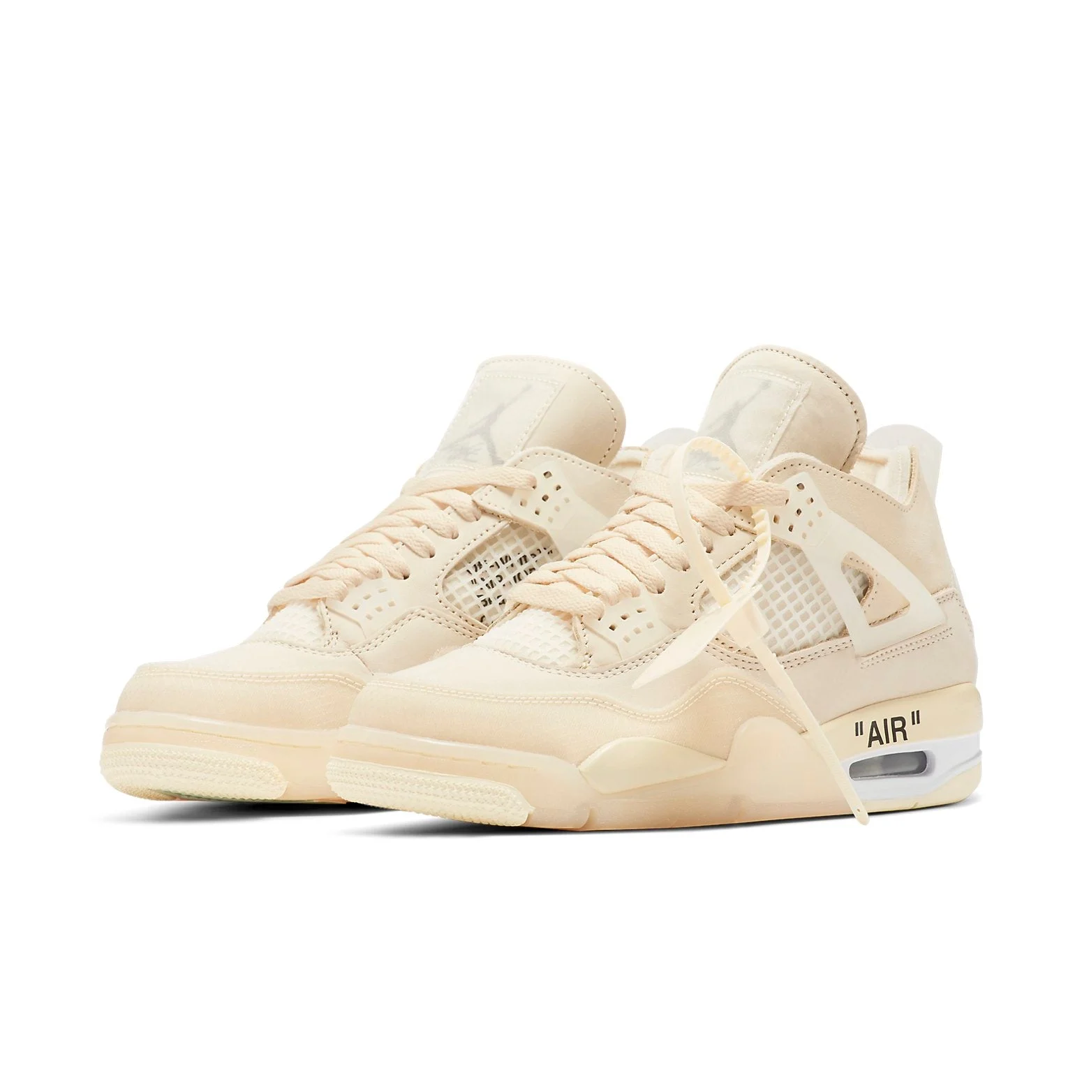 Alternative view of (WMNS) Air Jordan 4 x Off-White SP ‘Sail’ CV9388-100