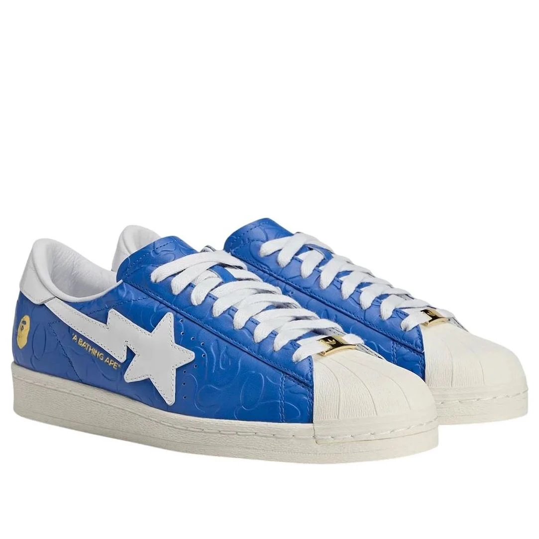 Alternative view of adidas x A Bathing Ape Superstar Vintage ‘Blue White’ JR2702