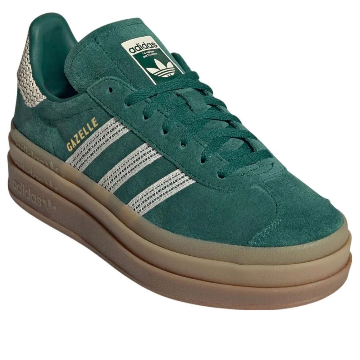 Alternative view of (WMNS) adidas Gazelle Bold ‘Collegiate Green White Gold’ JS3358