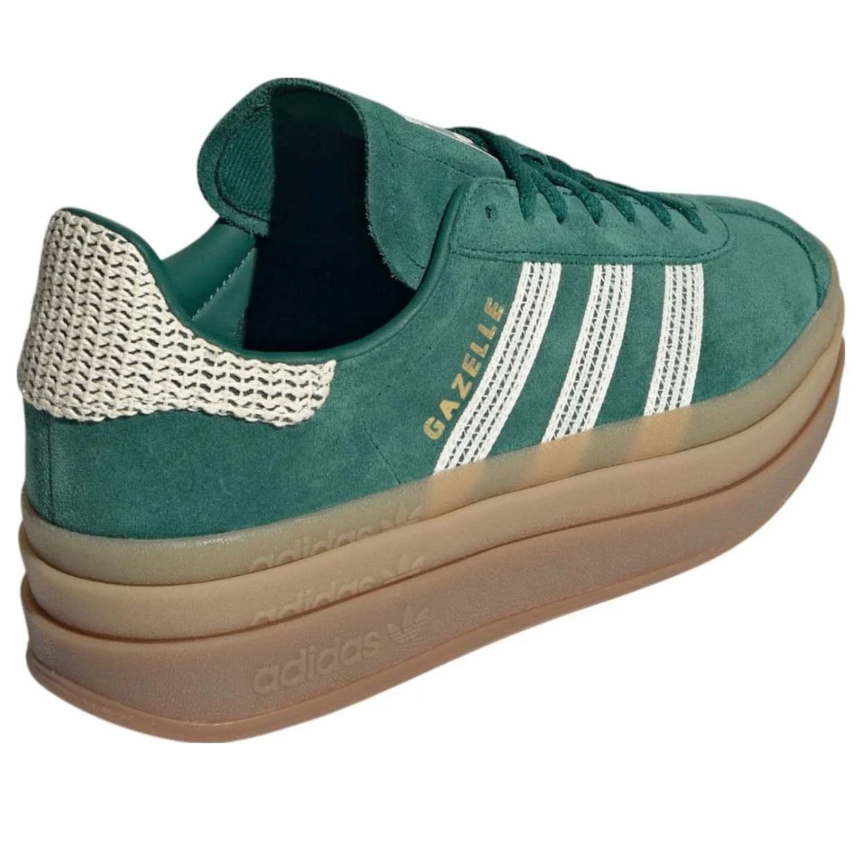 (WMNS) adidas Gazelle Bold ‘Collegiate Green White Gold’ JS3358 - 图片 3