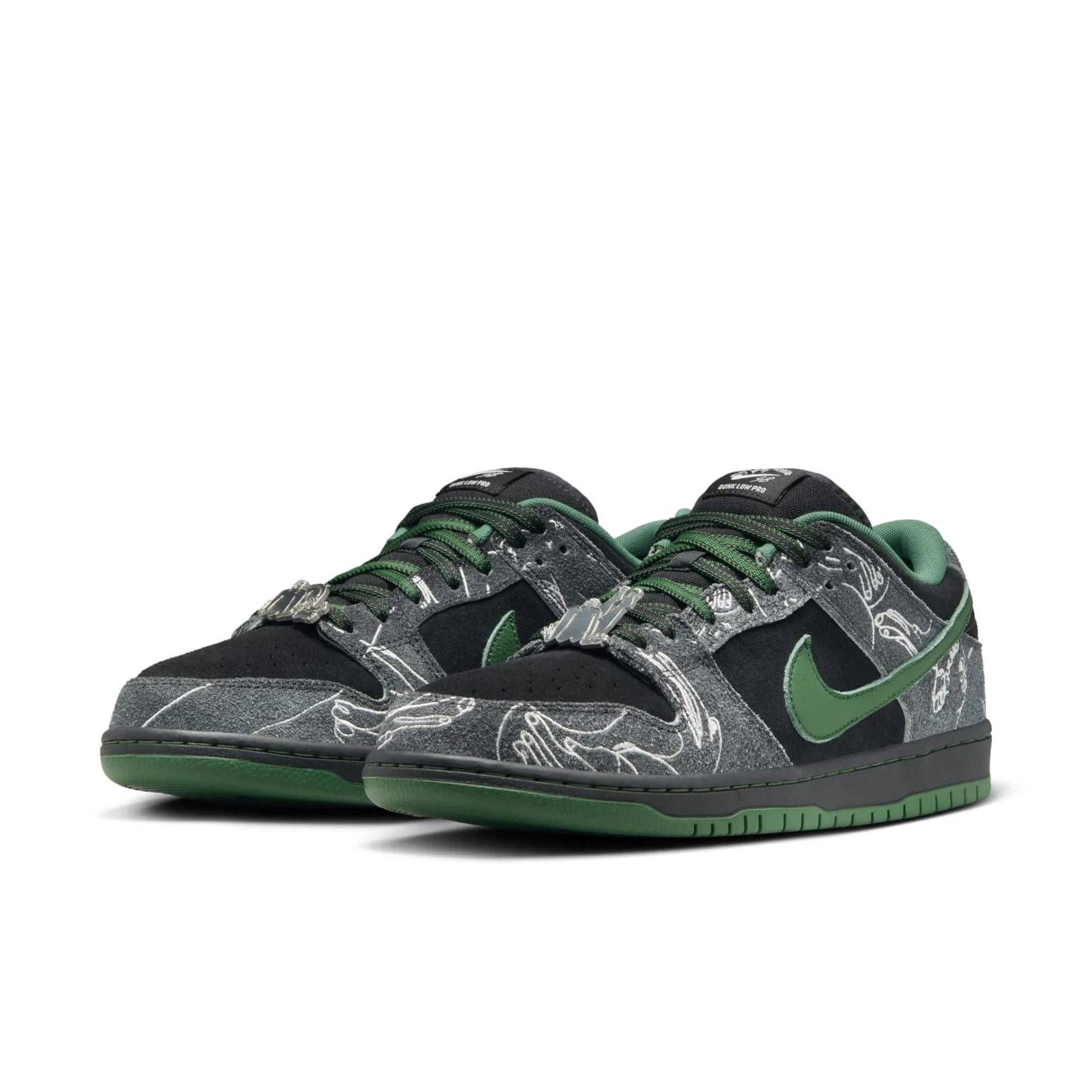 Alternative view of Nike x There Skateboard SB Dunk Low Pro ‘Anthracite Gorge Green’ HF7743-001