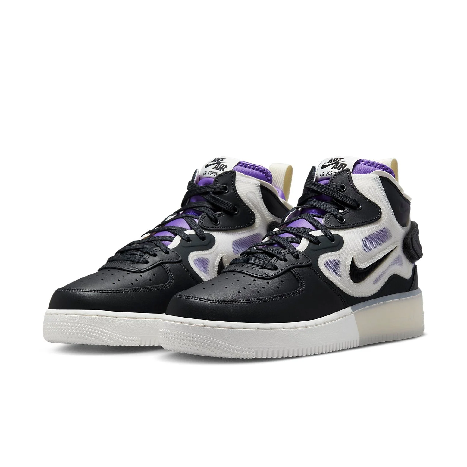Alternative view of Nike Air Force 1 Mid React ‘Off Noir Action Grape’ DQ1872-001