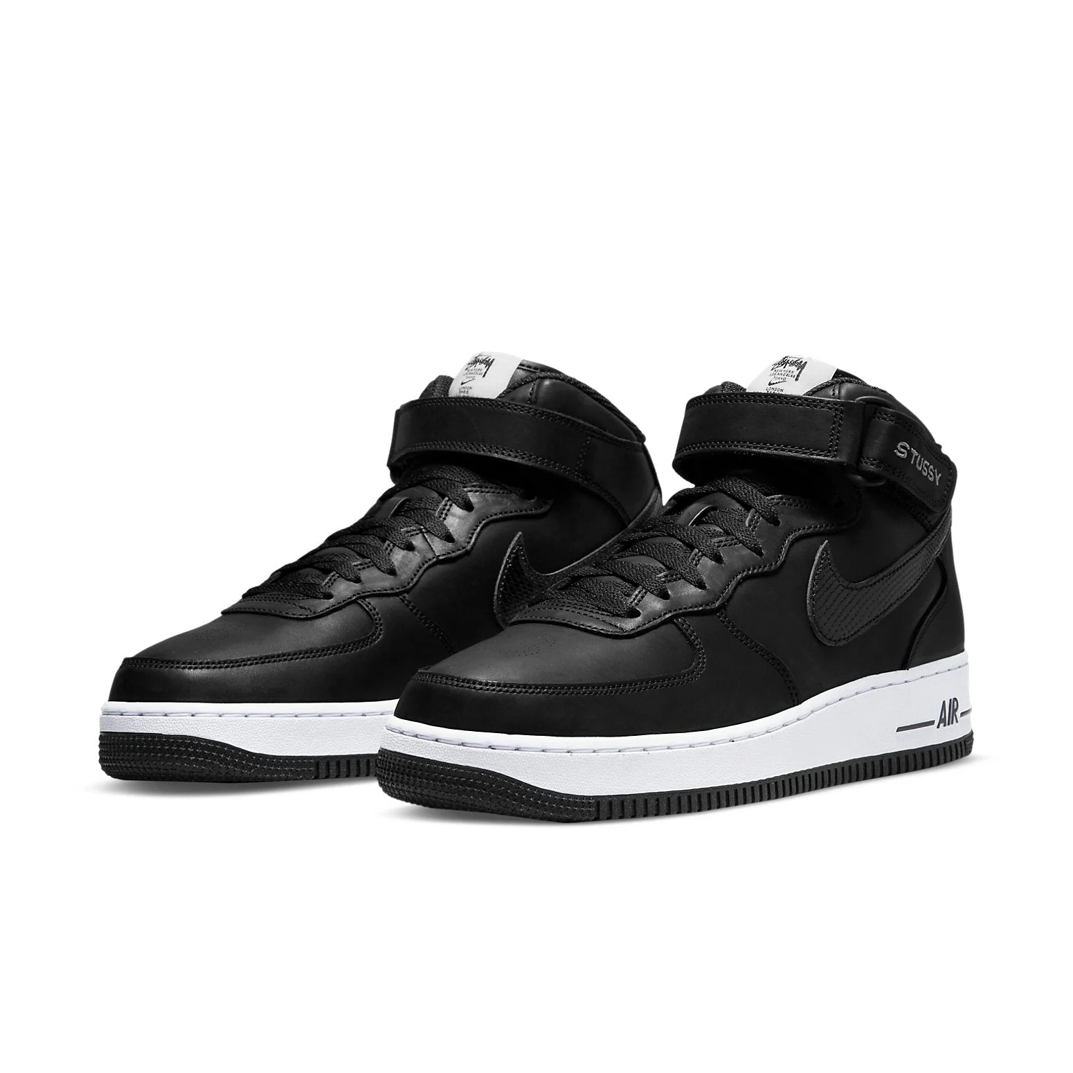 Alternative view of Nike x Stussy Air Force 1 Mid ‘Black Snakeskin’ DJ7840-001