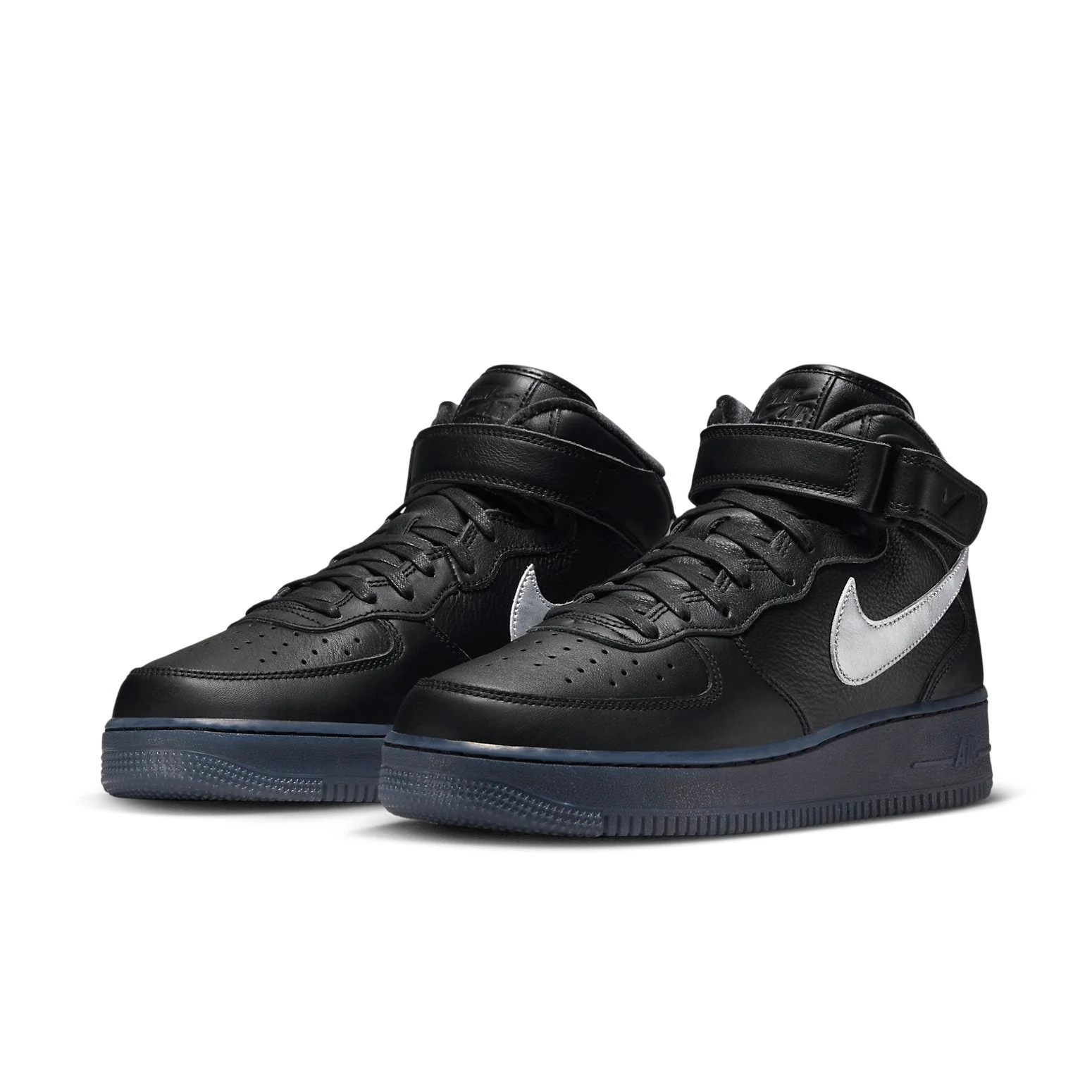 Alternative view of Nike Air Force 1 Mid Premium ‘Black Metallic Silver’ DX3061-001