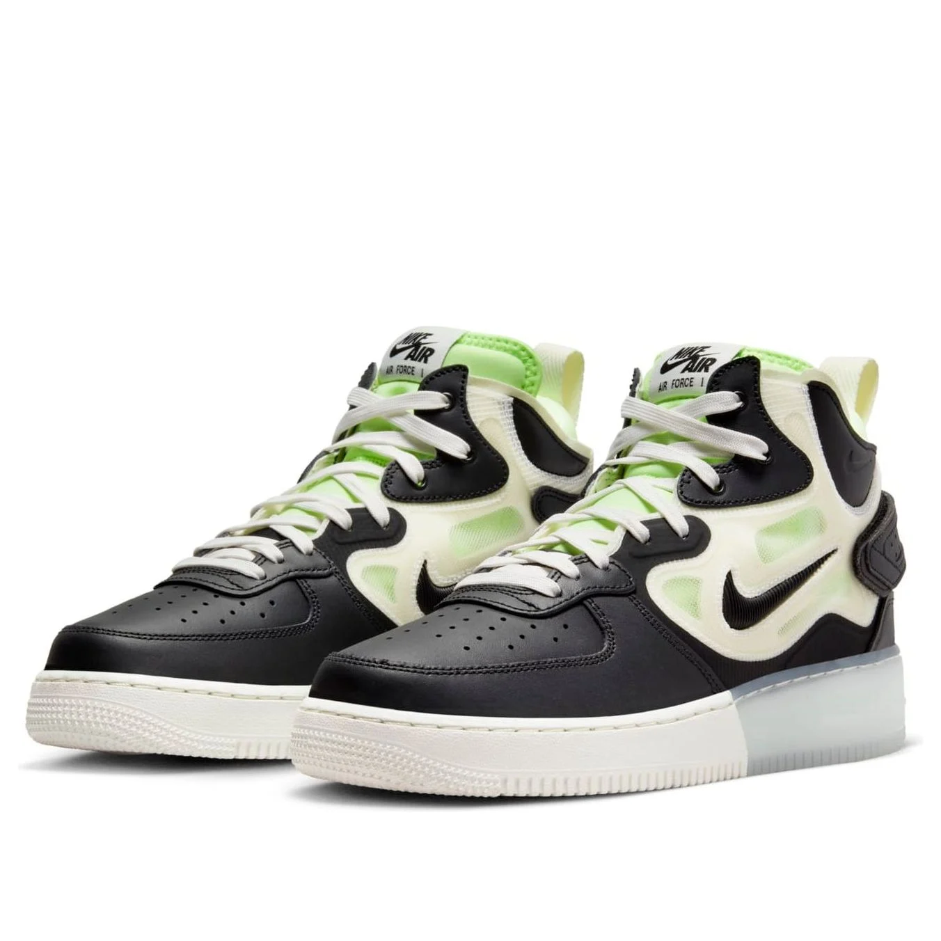 Alternative view of Nike Air Force 1 Mid React ‘Black Neon’ DQ1872-100