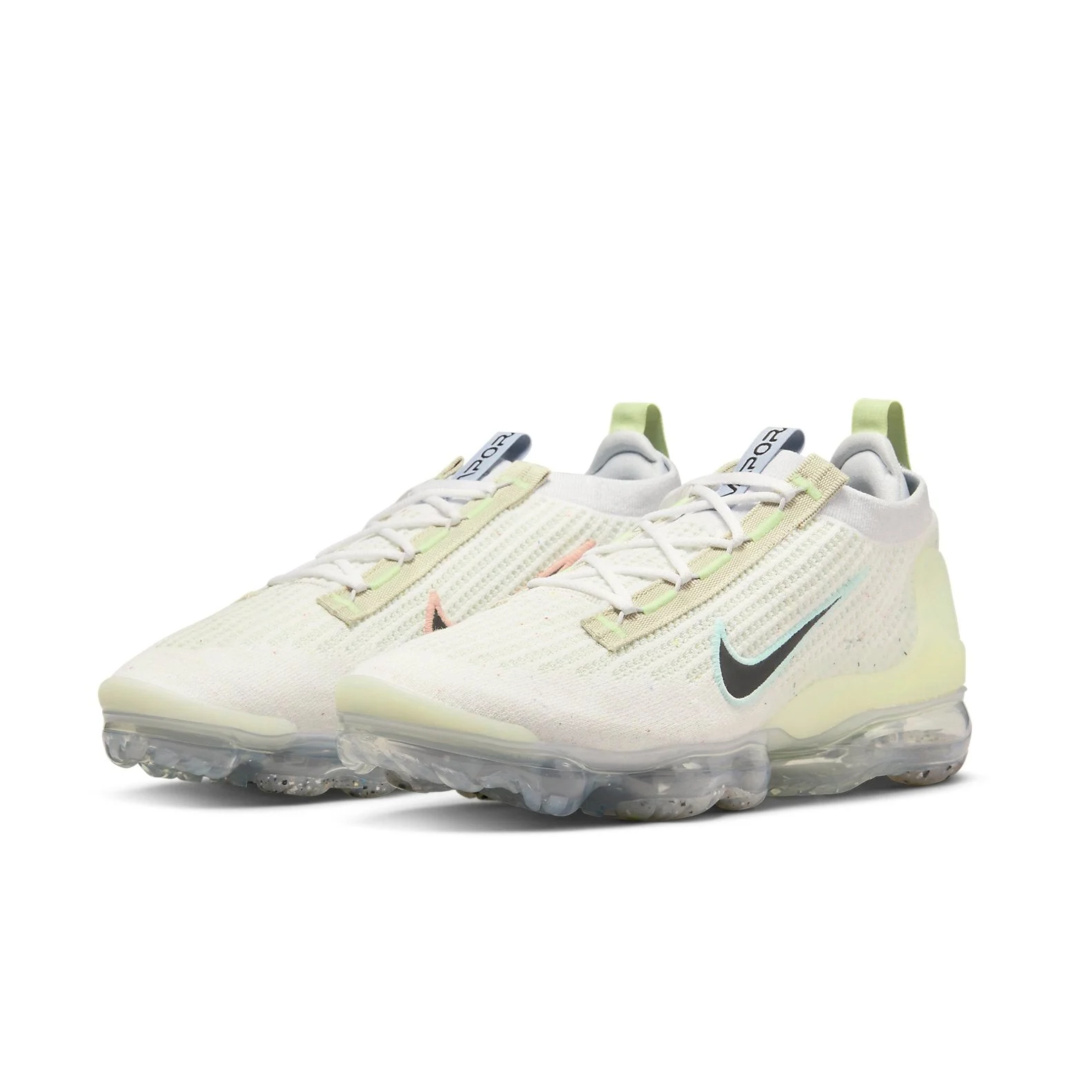 Alternative view of Nike Air VaporMax 2021 Flyknit ‘Mismatched Swoosh – White’ DQ7633-100