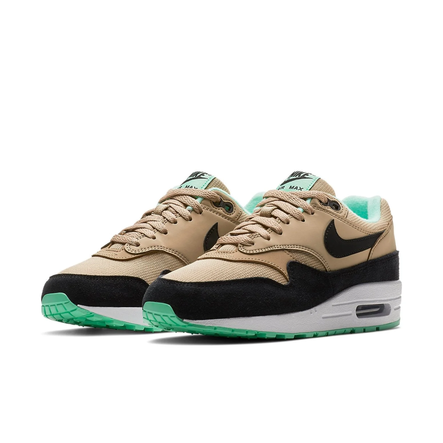 Alternative view of (WMNS) Nike Air Max 1 Desert ‘Black Green Glow’ 319986-206